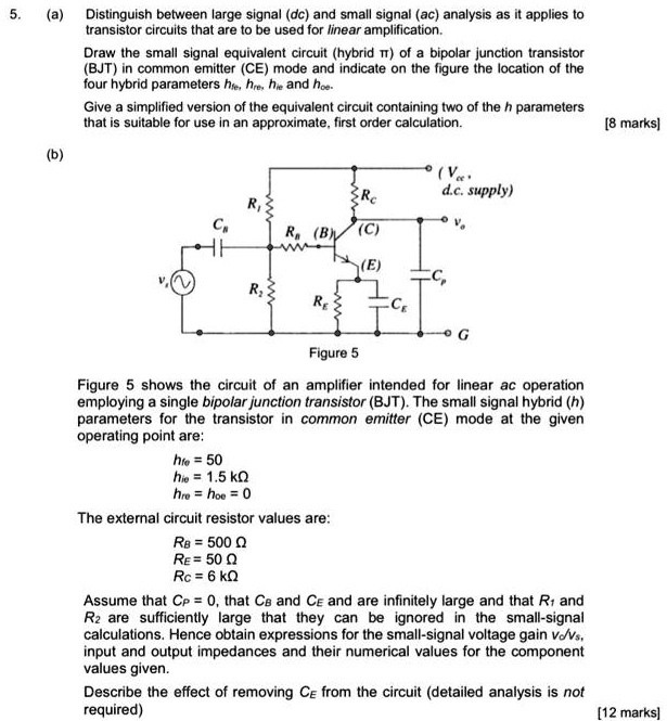 5 a distinguish between large signaldc and small signal ac analysis as ...