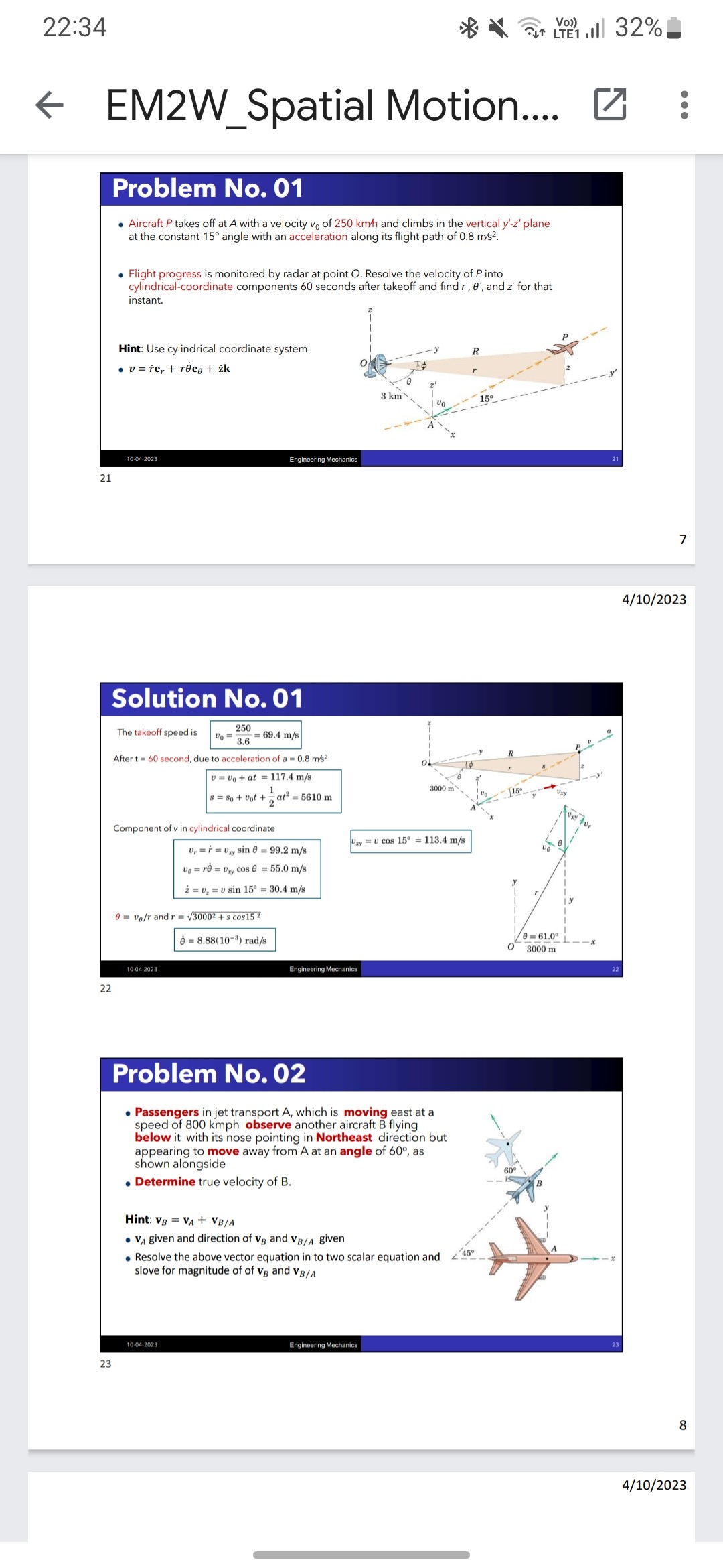  aircraft p takes off at a with a velocity v0 of 250 mathrmkmh and climbs in the vertical yprime zprime plane at the constant 15circ angle with an acceleration along its flight path of 08 mathrmm mat