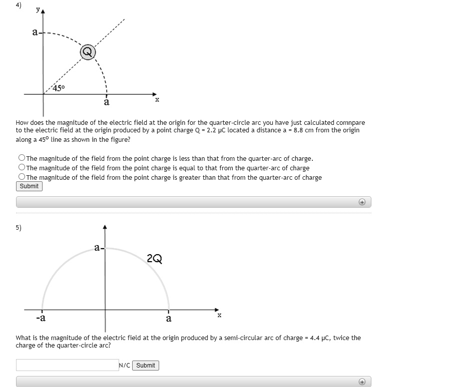 SOLVED:450 How does the magnitude of the electric field at the origin ...
