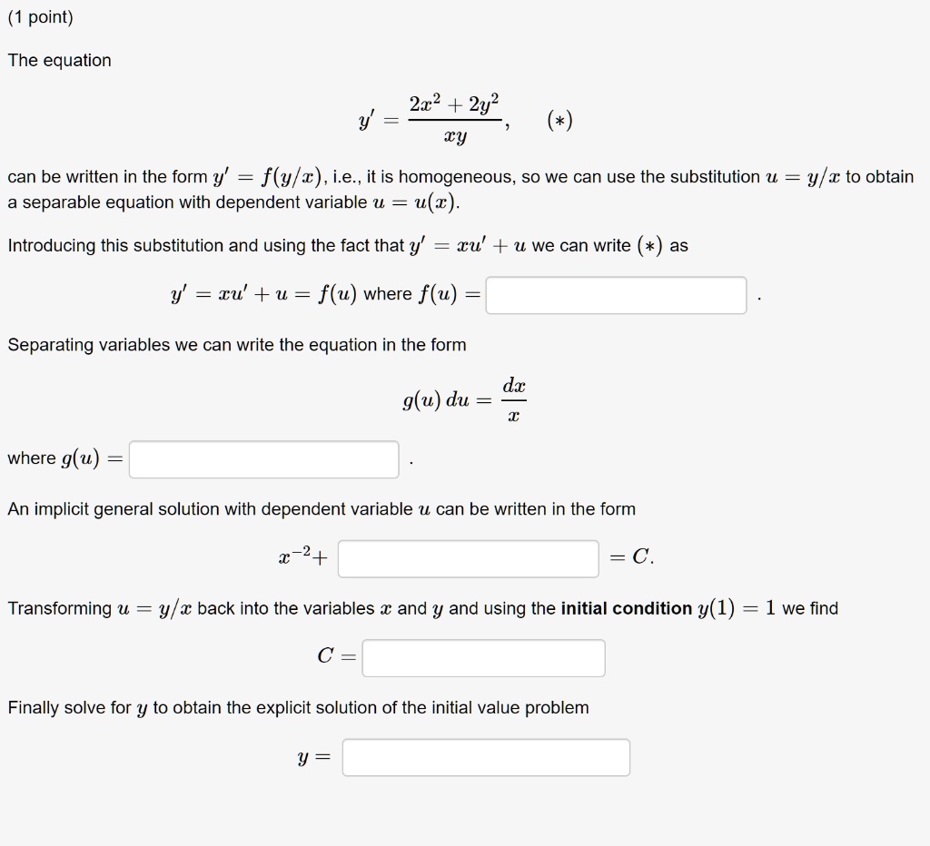 point the equation 212 2y xy y can be written in the form y fyz ie it ...