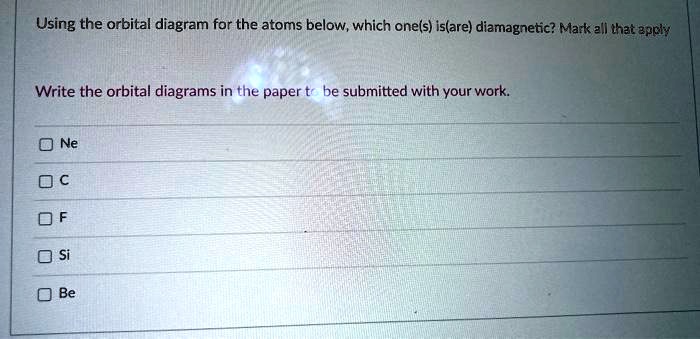 Using The Orbital Diagram For The Atoms Below Which Solvedlib