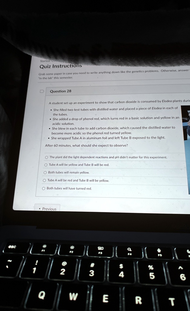[GET ANSWER] Started. Quiz Instructions Grab some paper in case you ...