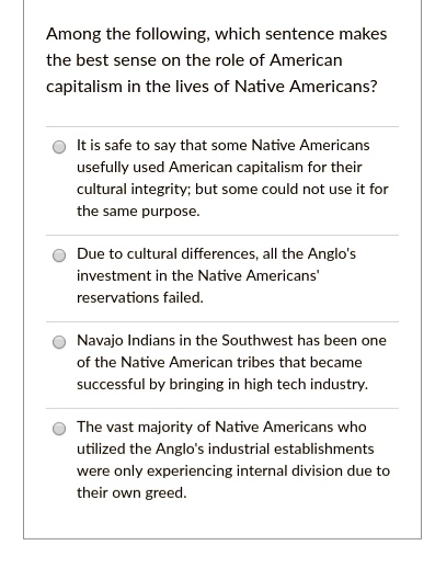 Sentence with deals native american