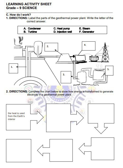 SOLVED: LEARNING ACTIVITY SHEET Grade - 9 SCIENCE C. How do I work? 1 ...