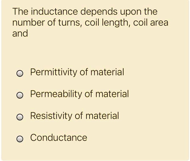 SOLVED: The inductance depends upon the number of turns, coil length ...