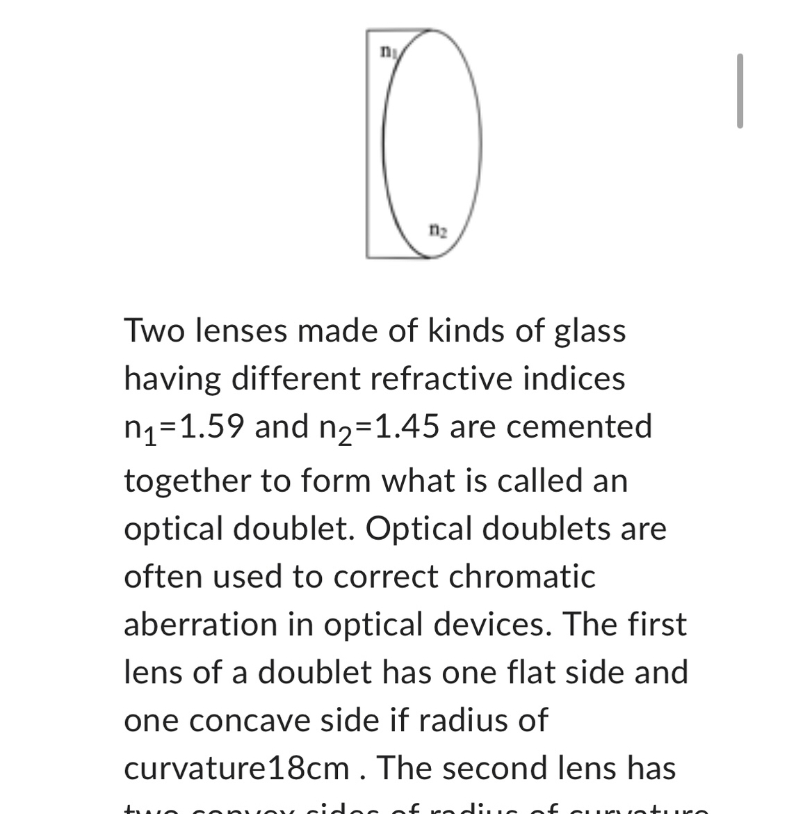 SOLVED Two lenses made of kinds of glass having different refractive