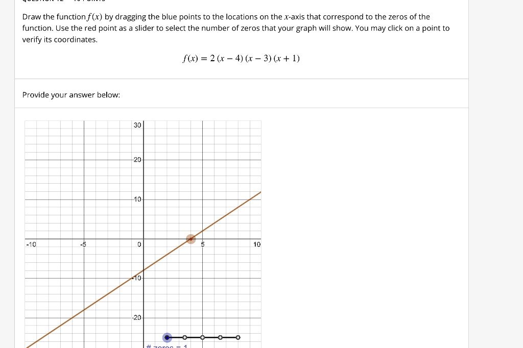 Draw the function f(x) by dragging the blue points to the locations on ...