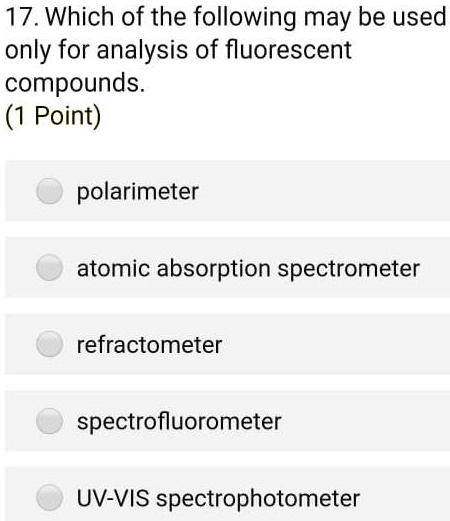 SOLVED: Which of the following may be used only for analysis of ...