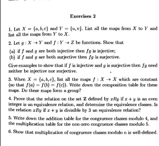 SOLVED: Exercises 2 1. Let X = A,b,c And Y = U,v- List All The Maps ...