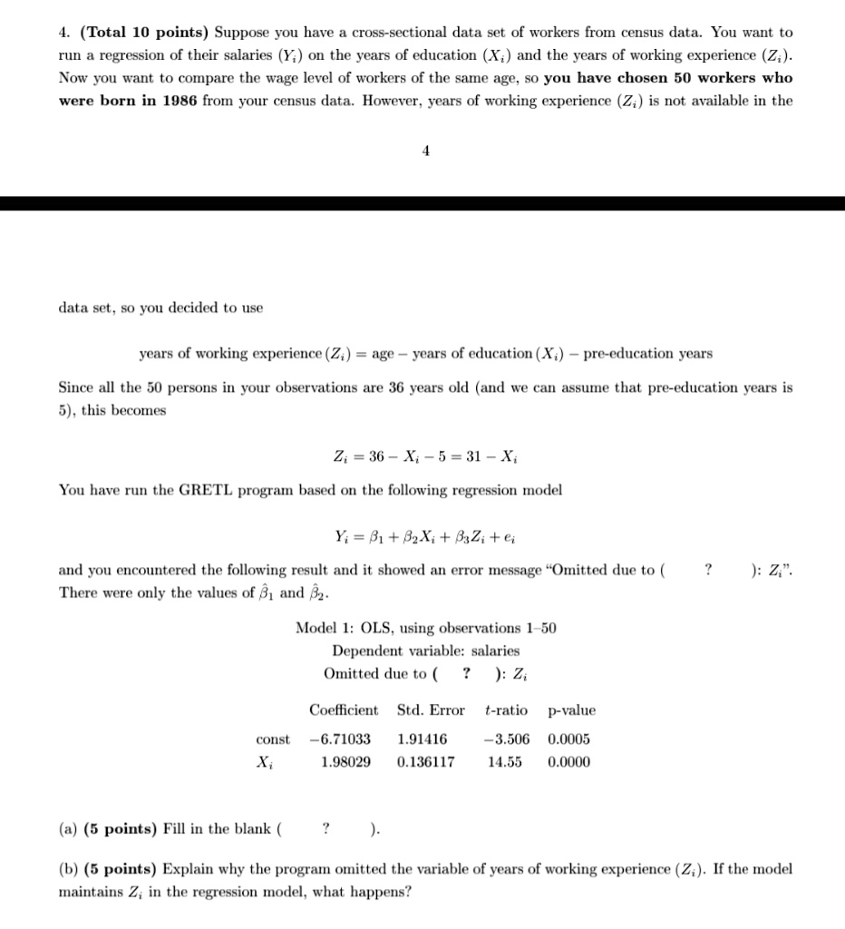SOLVED Suppose you have a crosssectional dataset of workers from