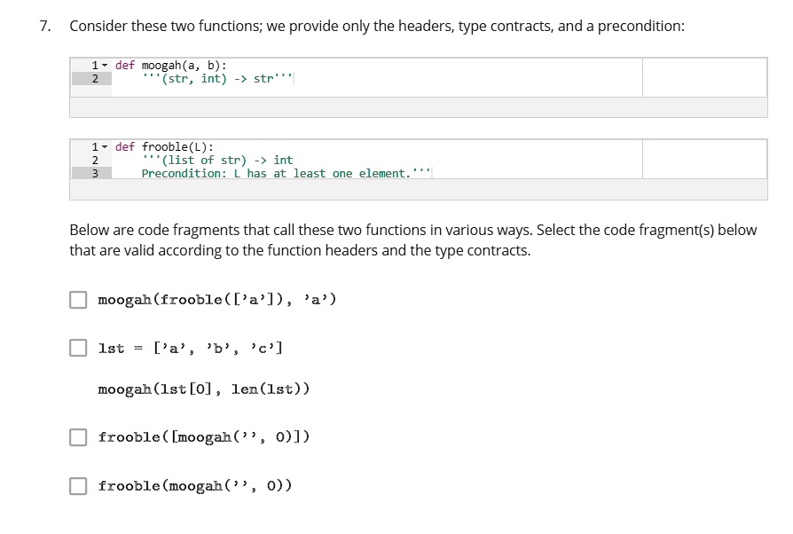 SOLVED: In Python, can someone help me with this question: 7. Consider ...