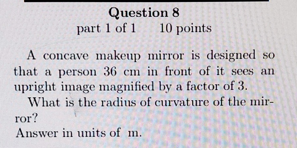 SOLVED A concave makeup mirror is designed so that 2 persons sit 36 cm