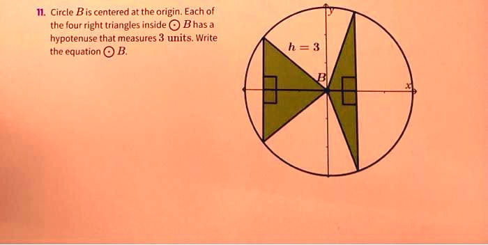 SOLVED: Circle B Is Centered At The Origin. Each Ofthe Four Right ...