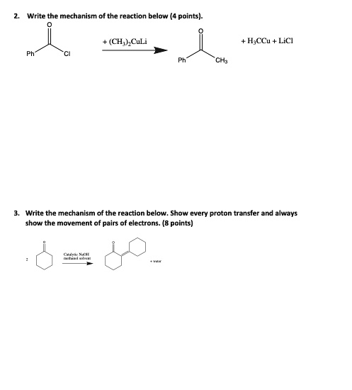 SOLVED: Write the mechanism of the reaction below (4 points) (CH3)CuLi ...