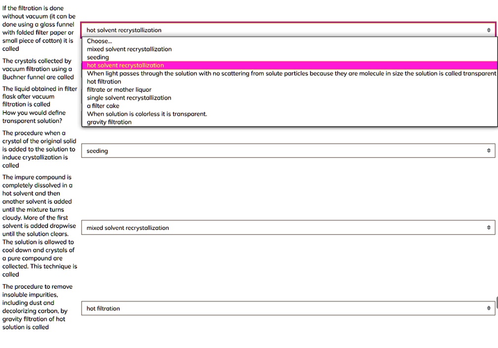 SOLVED If the filtration is done without vacuum, it can be done using