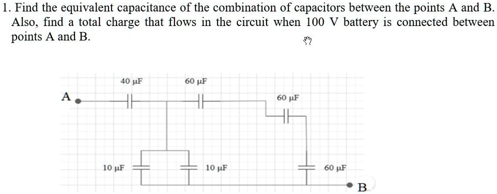 1. Find the equivalent capacitance of the combination of capacitors ...