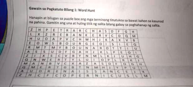 Solved Gawain Sa Pagkatuto Bilang 1 Word Hunthanapin At Bilugan Sa Puzzle Box Ang Mga 6035