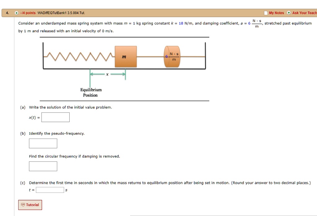 SOLVED I4 points WADITEQTutBank1 3.5,004 Tut, My Notes Ask Your