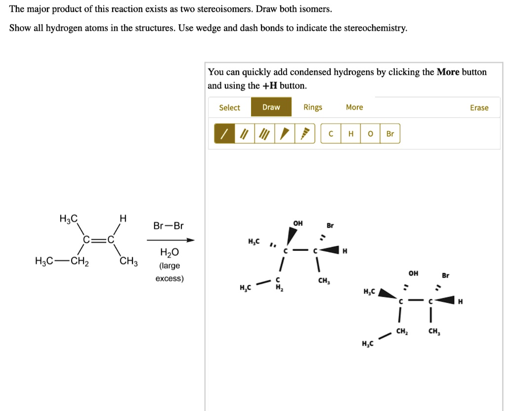 the major product of this reaction exists as two stereoisomers draw - Draw The Major Product Of This Reaction