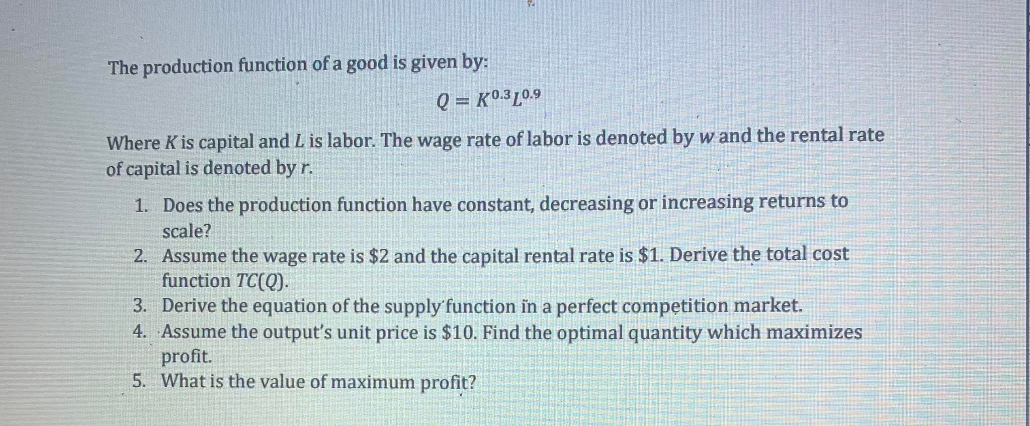 production function equation