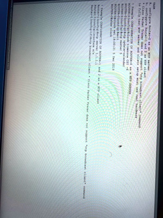 Picture Idea: Task A Configure Router 0 As An Ntp Server B