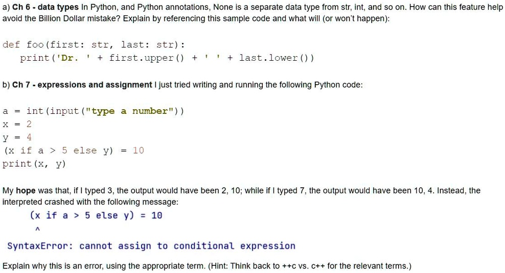 VIDEO solution: Ch 6 - Data Types in Python; and Python Annotations ... image.