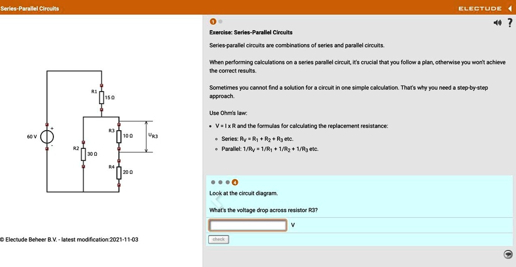Series-Parallel Circuits 60 V R1 15 ? R3 10 ? U R3 Exercise: Series ...