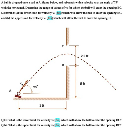 dynamics questio a ball is dropped onto a pad at a figure below and ...