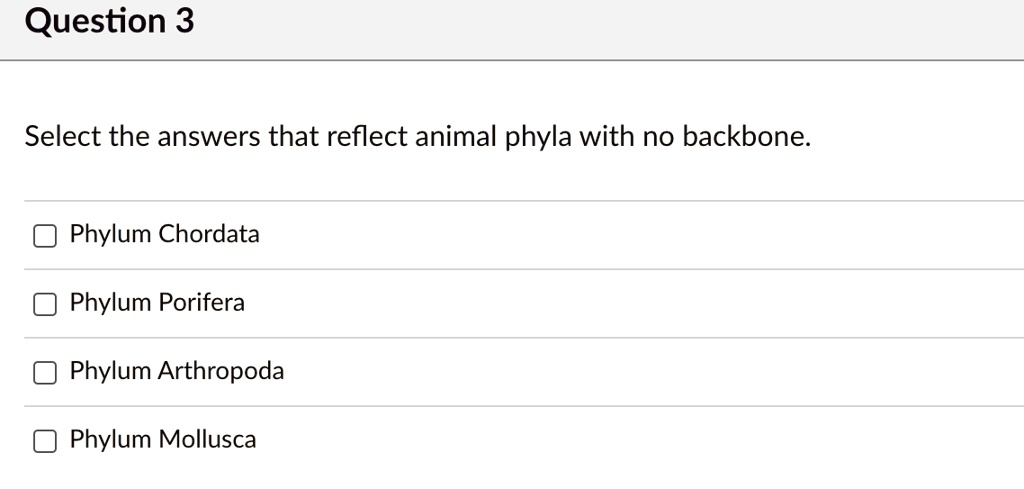 NEED HELP PLEASE!!! Question 3 Select the answers that reflect animal ...
