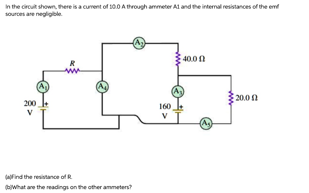 SOLVED In the circuit shown, there is a current of 10.0 A through