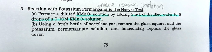 SOLVED:Wpplq Grouun (oxchuttion) Reaction with Potassium Permanganate ...