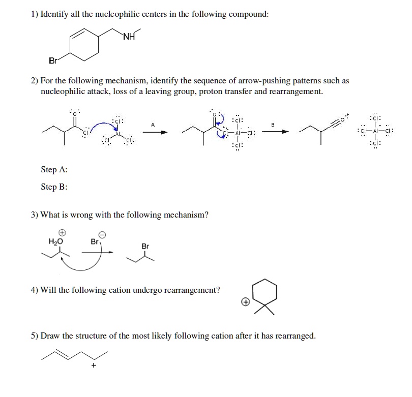 Solved 1 Identify All The Nucleophilic Centers In The Following Compound Nh 2 For The 