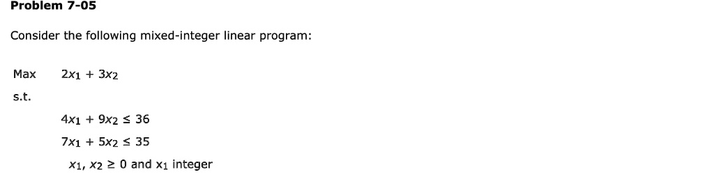 VIDEO solution: Consider the following mixed-integer linear program ...