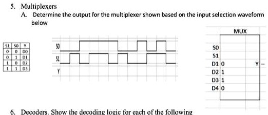 SOLVED: Text: Need help with 5A please. Multiplexers: Determine the ...