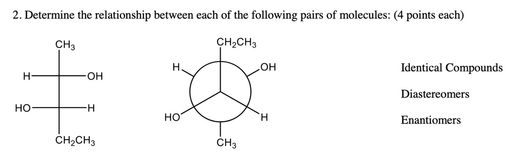 Solved 2 Determine The Relationship Between Each Of The Following Pairs Of Molecules 4 4274