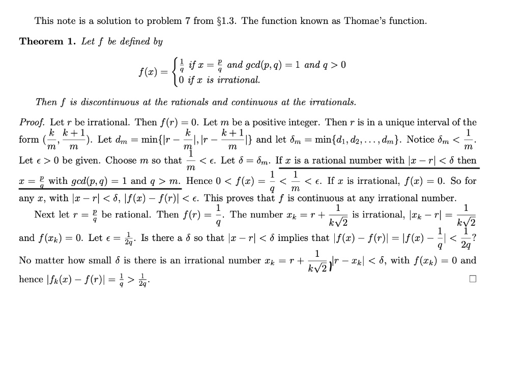 Solved This Note Is A Solution To Problem From 81 3 The Function Known A8 Thomac S Function Theorem 1 Let F Be Defined By 1 If R And Gcd P Q 1 And