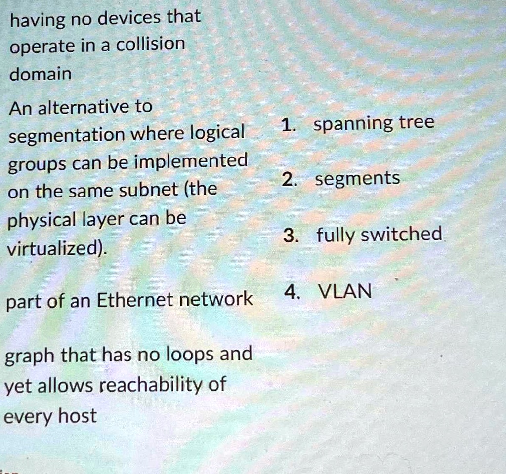 SOLVED: Having no devices that operate in a collision domain An ...