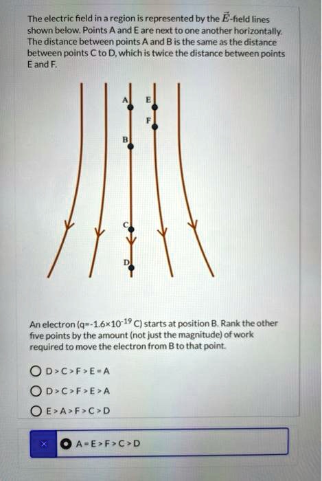 SOLVED: The electric field in a region is represented by the E-field ...