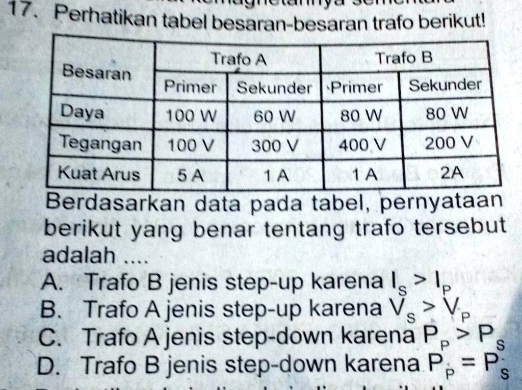 SOLVED: berdasarkan data pada tabel pernyataan berikut yang benar