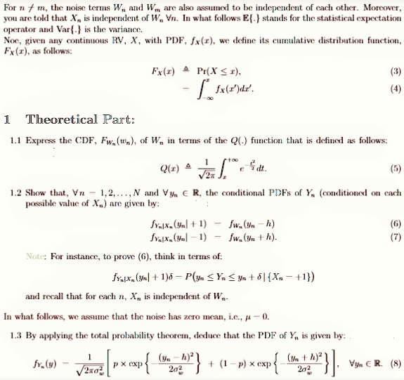 Solved For F M The Noise Tertus Wa Ai Wm Are Also Assutod To Be Ilcpulent Of Cach Othcr Morcowcr Yol Arc Tokl That X Is Uukcpculcit Of W Vn In