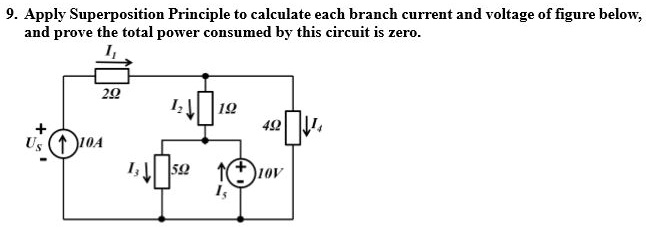 SOLVED: Apply the Superposition Principle to calculate the current and ...