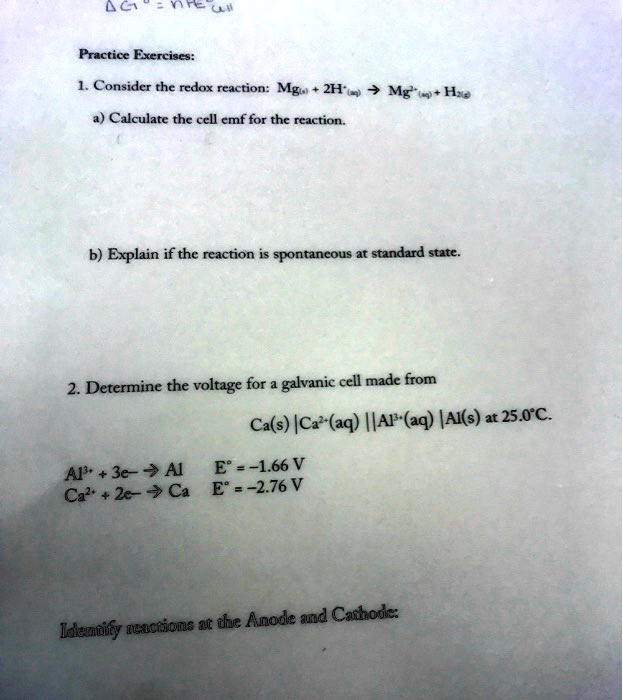 Solved 4 Nte U Practice Exercises Consider The Redox Reaction Mg Solved 4 Nte U Practice Exercises Consider The Redox Reaction Mg