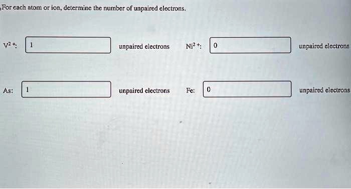 indicate the number of unpaired electrons in chromium and iron