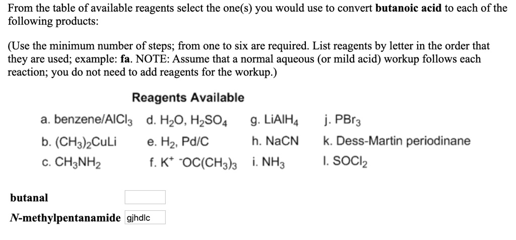 How Would You Convert The Following Compounds Into Bu Solvedlib