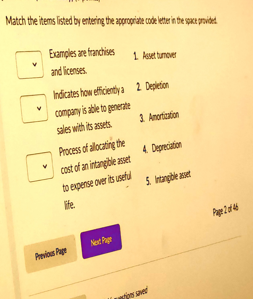 match the items listed by entering the appropriate code letter in the ...