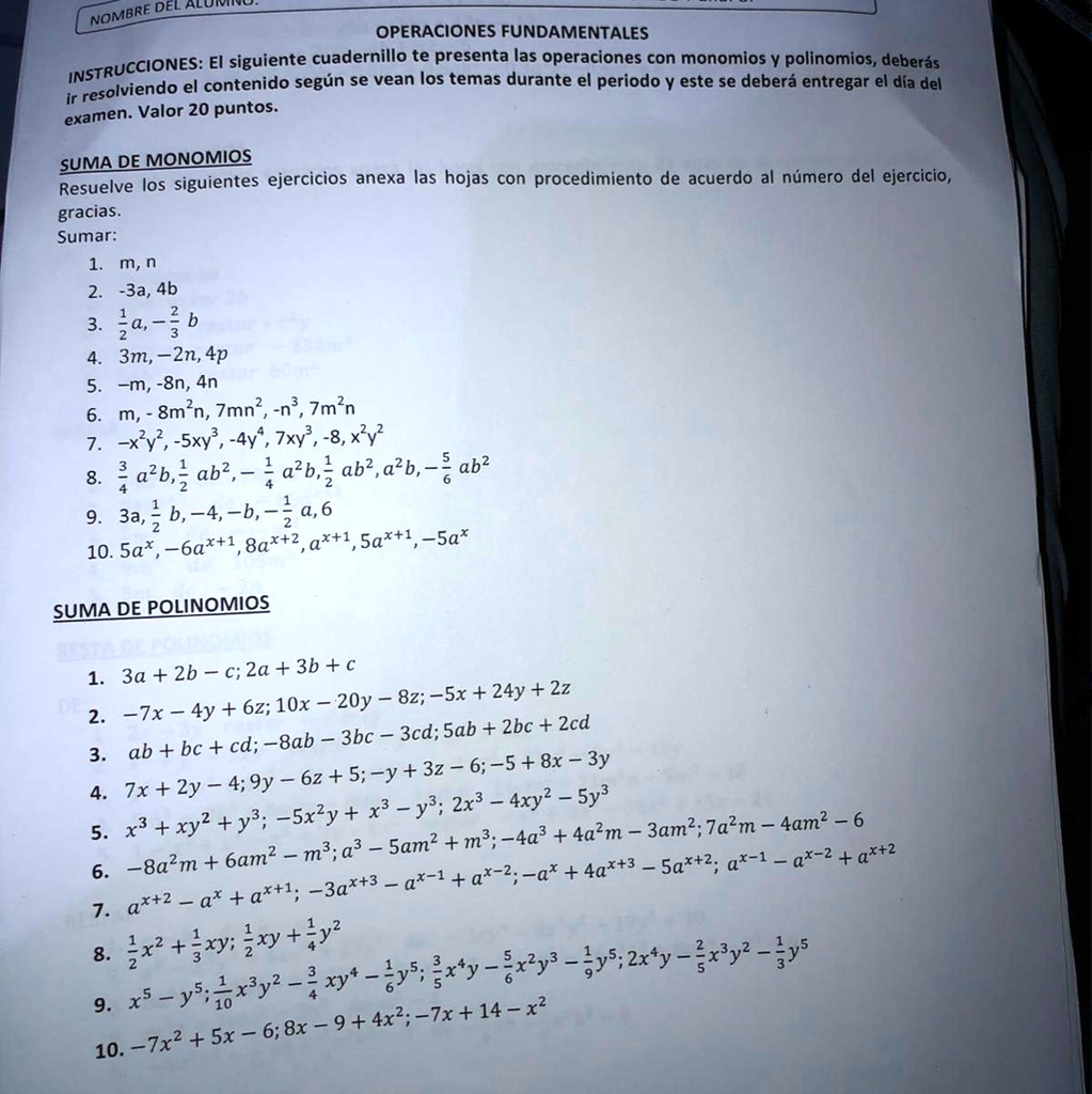 SOLVED: Sumas De Polimonos Ayudame Y Les Soy Coronitas Y Corazon NomBRe ...