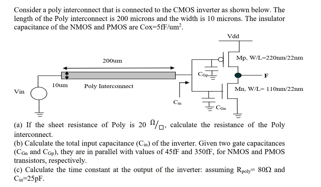 SOLVED Consider a poly interconnect that is connected to the CMOS