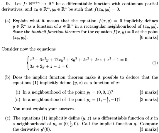 Implicit Differentiation Formula Partial Derivatives