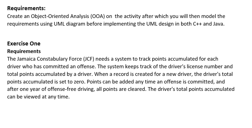 SOLVED: Object- Oriented Programming Activity Requirements: Create an ...