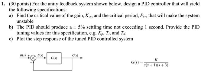 Unity Pro Pid Control For the unity feedback system shown below, design a PID controller that ...